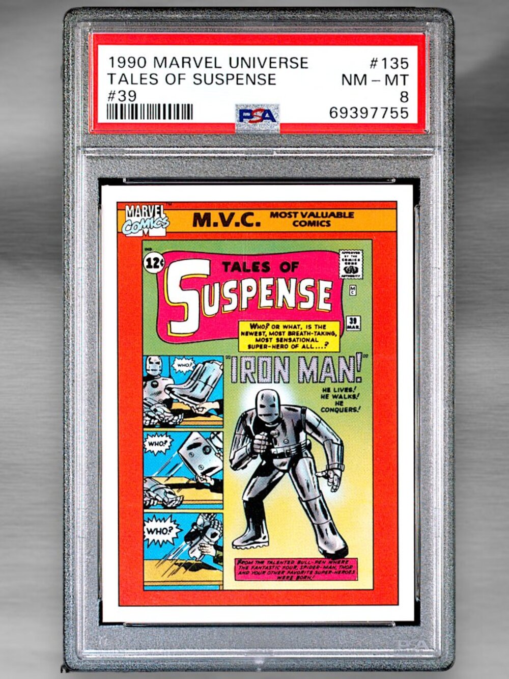 1990 Impel Marvel Universe Super Heroes #39 TALES OF SUSPENSE #135 PSA 8